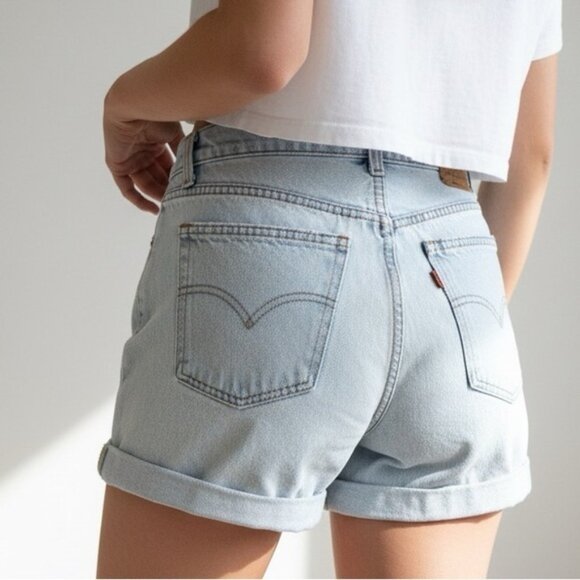 Levi's Pants - LEVI’S VINTAGE 90s Relaxed 951 Orange Tab High Rise Light Sun Faded Denim Jorts